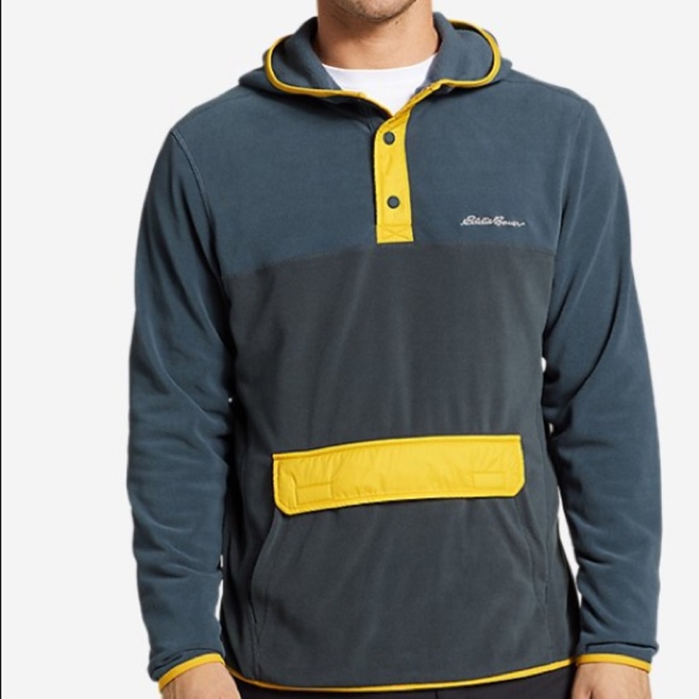 Eddie Bauer Quest Fleece Snap Packable Anorak L